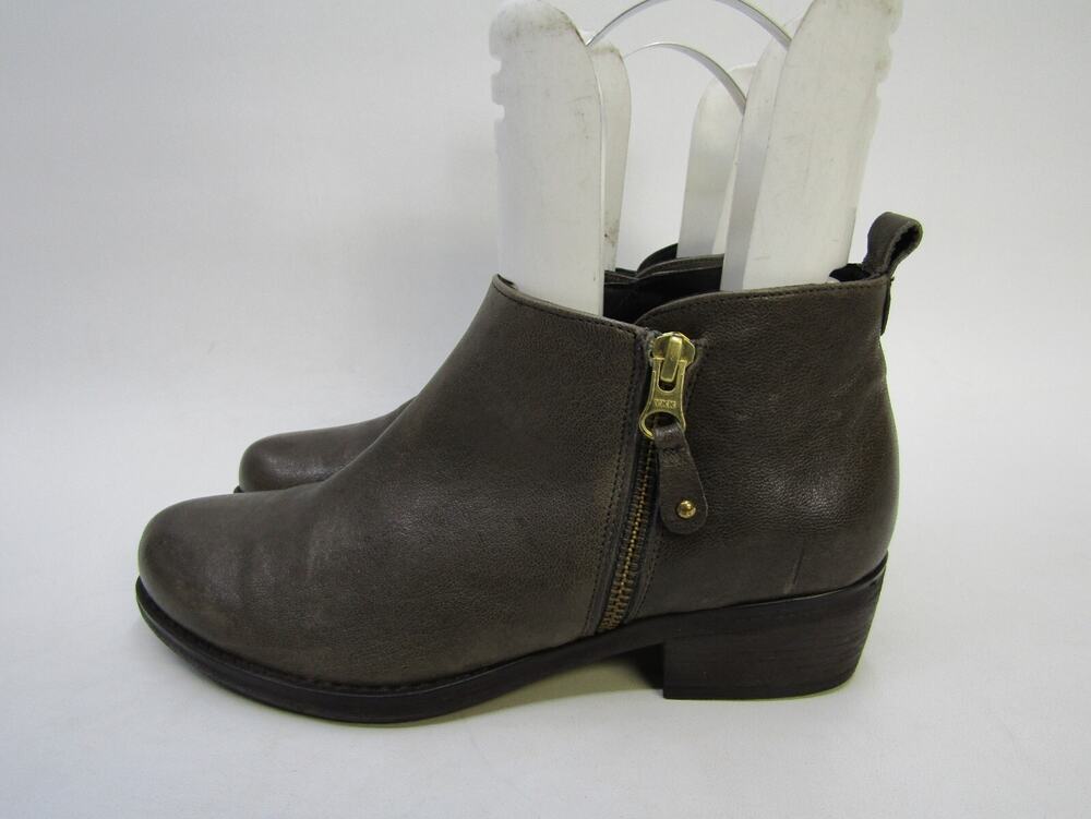 Eric Michael Womens Size 37 EUR Brown Leather Zip Ankle Fashion Boots Bootie